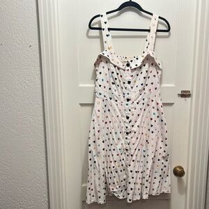City Chic White Dress with Multicolor Heart Accents